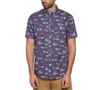 Original Penguin Mens Short Sleeve All Over Print Blue Indigo L