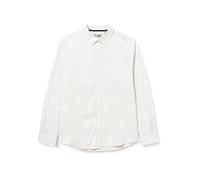Original Penguin Men's WVN LS STR Linen Shirt, Bright White, Extra Large