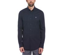 Original Penguin Mens Yale Long Sleeve Oxford Shirt - Navy - Size Medium