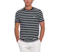 Original Penguin Organic Cotton Breton Stripe Short Sleeve Tee Shirt Dark Sapphire