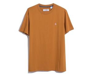 Original Penguin Pin Point Embroidered Pete T-Shirt-Brown-Medium