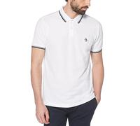 Original Penguin Men's Tipped Collar Small Logo Polo Shirt, Bright White, Medium