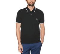 Original Penguin Men's Tipped Collar Small Logo Polo Shirt, True Black, Large