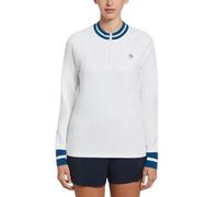 Original Penguin Womens High Collar Relaxed Fit Sweatshirt - Bright White - XL - Bright White - 56% Polyester/30% Recycled Polyester/14% Elastane