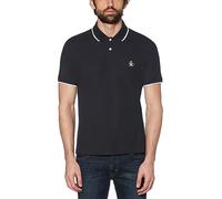 Original Penguin Men's Tipped Collar Small Logo Polo Shirt, Dark Sapphire, Medium