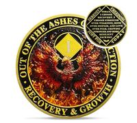 Original Phoenix One Year NA Medallions - Reborn from Fire Sobriety Coin - 1-10 Years NA Celebrate Recovery Addicts - 1 Year Sober Narcotics Anonymous Chips - Narcotics Anonymous Gifts for Men Women