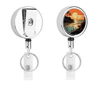 Original Poster for Endless Summer Retractable Badge Holder Reel Heavy Duty Retractable Keychain with Belt Clip Metal Lanyard Clip Name Card Holder for Doctor Teacher Office Work Supplies