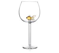 Original Products Bar Bespoke Goldfish In A Wine Glass 500Ml - Clear