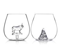 Original Products Bar Bespoke Highland Cow & Mountain In A Glass Set - Clear