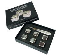 Bar Originale Drink Coolers Rocks of Steel Large steel cubes over 25 mm Pack of 6
