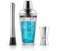 Original Products Final Touch 3 Piece Bar Tools Set - Recipe Cocktail Shaker, Muddler & Jigger