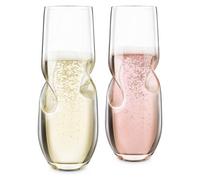 Bubbles Stemless Champagne/Sparkling Wine Glasses - Set of 2-8 oz (236 ml)