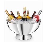 Final Touch Double Walled Stainless Steel Beverage Bin 14000Ml Silver, Silver