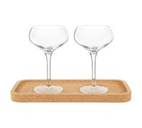 Original Products Final Touch Set Of 2 Espresso Glasses 300Ml With Cork Tray