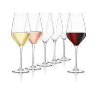 Final Touch Set Of 6 Everyday Lead Free Crystal Wine Glasses 620Ml Clear