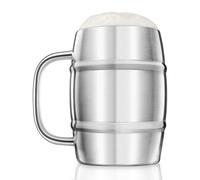 Final Touch Stainless Steel Large Double Wall Beer Barrel Mug Mug - 1 Litre - FTA1700