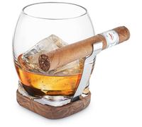 Final Touch Whiskey Cigar Glass with Adaptable Cigar Holder (GS130)