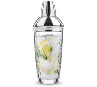 Original Products Final Touch Yarai Cocktail Shaker With Hand Cut Glass Pattern