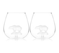 Original Products Set Of 2 Bar Bespoke Polar Bear In A Glass 500Ml - Clear