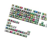 Original Profile Keycaps Graffiti Art Theme PBTs Materials 74/140Key Transparents Side Print for Various Keyboard Layouts Anti Oil Keycaps
