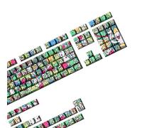 Original Profile Keycaps Graffiti Art Theme PBTs Materials 74/140Key Transparents Side Print for Various Keyboard Layouts Side Engraved Keycaps