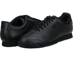 ORIGINAL PUMA ROMA BASIC TRAINERS. BLACK LEATHER UPPER, 14 UK, 49.5 EU, NEW