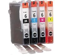 Original Quad pack Canon BCI-6 BCI6 Cyan Magenta Black Yellow ink cartridge tank (Pixma Pixus Bubblejet Photo & MFP printer) Bci6M bci6Y bci6K bci6C (Bci-6M bci-6Y bci-6K bci-6C) - in foil packaging