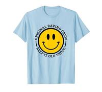 Original Raving Crew Keep it Old Skool Rave and Raver T-Shirt, Men, Baby Blue, Small