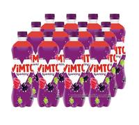 Original Real Fruit Vimto Fizzy Zero Multipack 500ml x 12- Blackcurrant, Grape & Raspberry- Sugar Fizzy Fruity No Added Sugar Soft Drinks Suitable for Vegetarian and Vegans