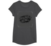 Original Rebel: Edgy Punk Rock Aesthetic for Free Spirits T-Shirt, Girls, Dark Heather Grey, Large