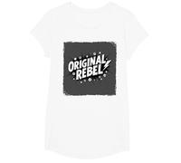Original Rebel: Edgy Punk Rock Aesthetic for Free Spirits T-Shirt, Girls, White, XS