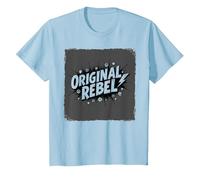 Original Rebel: Edgy Punk Rock Aesthetic for Free Spirits T-Shirt, Kids, Baby Blue, 2 Years