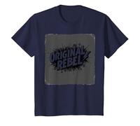 Original Rebel: Edgy Punk Rock Aesthetic for Free Spirits T-Shirt, Kids, Navy, 6 Years