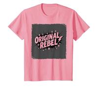 Original Rebel: Edgy Punk Rock Aesthetic for Free Spirits T-Shirt, Kids, Pink, 6 Years