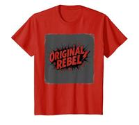 Original Rebel: Edgy Punk Rock Aesthetic for Free Spirits T-Shirt, Kids, Red, 3 Years