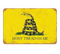 Original Retro Design Don't Tread on Me Tin Metal Wall Plaque | Thick Tinplate Print Poster Wall Decoration