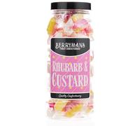 Original Rhubarb and Custard Sweets Retro Boiled Sweets Gift Jar By Berrymans Sweet Shop - Classic Sweets, Traditional Taste.