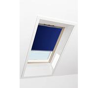 Original Roto Roller Blind Exclusive ZRE Daylight Blind for Roto Roof Windows Guide Rail Silver For Windows Series Q Size 094/140 | 09/14 Colour Night Blue