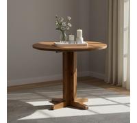 Original Round Drop Leaf Dining Table - 2 Seater - 30cm-90cm - Rustic Oak