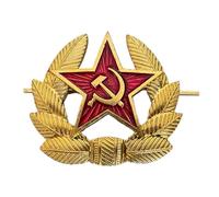 Original Russian Soviet Red Army Military Star USSR Cockade Cossack Hat Metal Pin Badge
