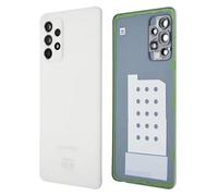 Original Samsung Battery Back Cover for Samsung Galaxy A52s 5G A528B / A52 A525F (White) with Factory Pre-Assembled Adhesive Strips and Camera Glass