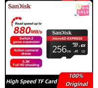 Original SanDisk 256GB MicroSD Express Card A2 5.3K NVMe Max 880Mb/s TF Memory Card for Tablet UAV Switch 2 Micro SD Card