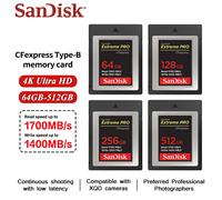 Original SanDisk Type B CFexpress Memory Card Extreme Pro CFE Camera Card 64GB 128GB 256GB 512GB Max 1700Mb/s 4K Video CF Card