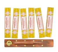 Original Satya Frankincense Incense Sticks Pack of 6X 15G with Greensense Holder for Aromatherapy, Spa, Yoga, Weddings, Meditation, Healing, Positivity and Relaxation