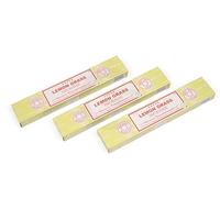 Original Satya Lemon Grass Incense Sticks Gift Pack of 3X 15G for Aromatherapy, Spa, Yoga, Weddings, Meditation, Healing, Positivity and Relaxation by Greensense