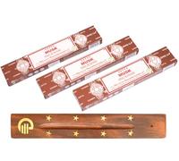 Original Satya Musk Incense Sticks Pack of 3X 15G with Greensense Holder for Aromatherapy, Spa, Yoga, Weddings, Meditation, Healing, Positivity and Relaxation