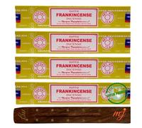 Original Satya Nag Champa Frankincense Incense Sticks | with M&J incense sticks holder | x4 pack | for Aromatherapy, Spa, Yoga, Weddings, Meditation, Healing, Positivity and Relaxation