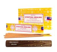 Original Satya Nag Champa Incense Sticks Full Box 12pack for Aromatherapy, Spa, Yoga, Meditation, Healing, Positivity and Relaxation Free Incense Holder (Spiritual Healing)