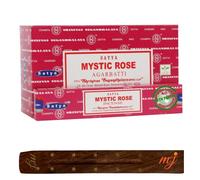 Original Satya Nag Champa Mystic Rose Incense Sticks | with M&J incense sticks holder | Full Box | for Aromatherapy, Spa, Yoga, Weddings, Meditation, Healing, Positivity and Relaxation