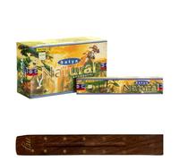 Original Satya Nag Champa Natural Incense Sticks | with M&J incense sticks holder | Full Box | for Aromatherapy, Spa, Yoga, Weddings, Meditation, Healing, Positivity and Relaxation